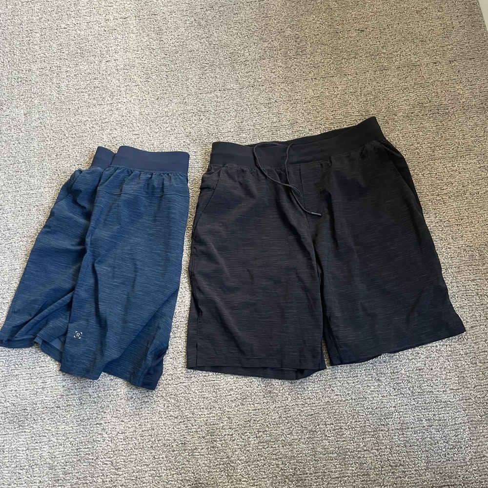 Lululemon Athletica Black and Blue Athletic Shorts